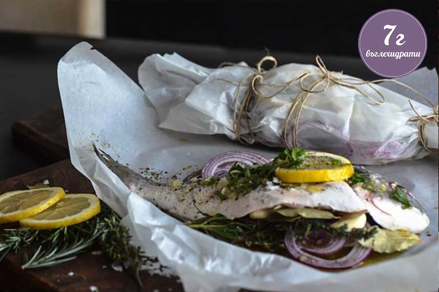 Риба ципура със зеленчуци на фурна