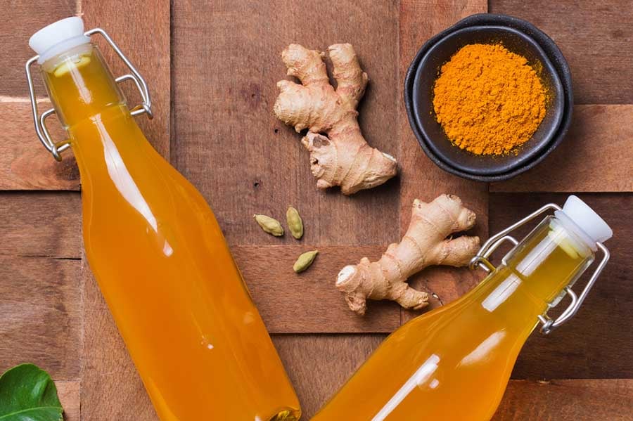 Здравословни безалкохолни шотчета, куркума.