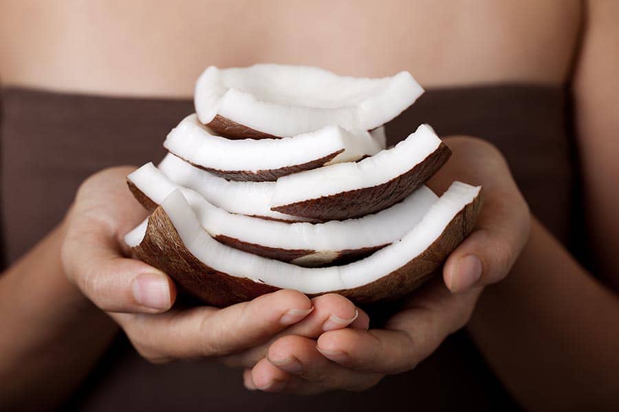 Coconut on hands. SPA collection.