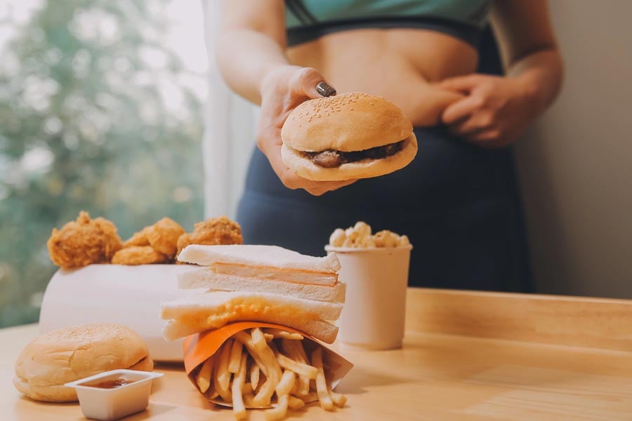 двойна брадичка, лоша диета