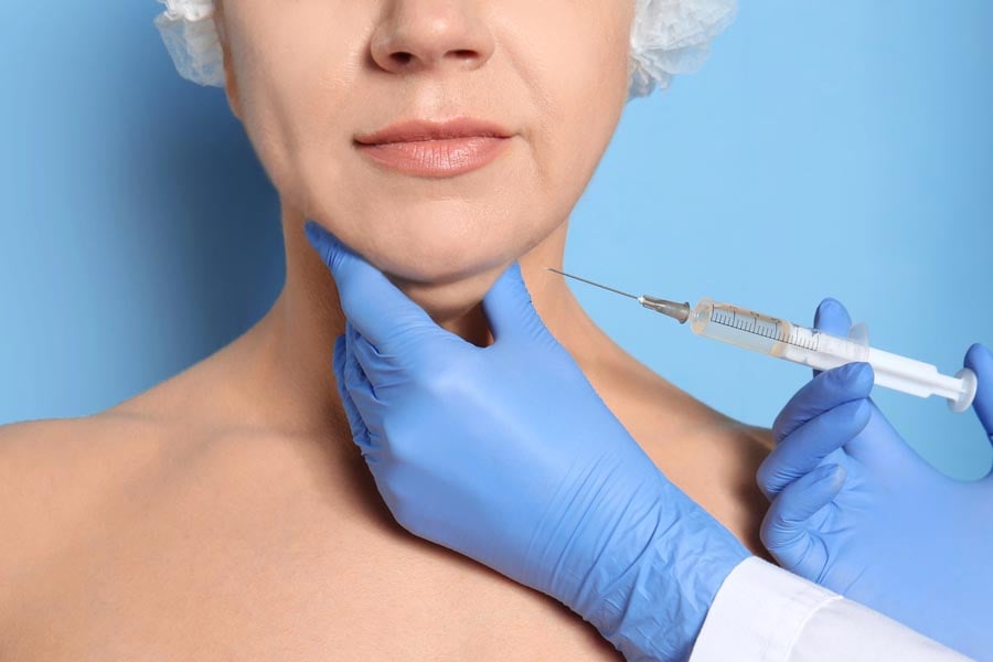 двойна брадичка, инжекция