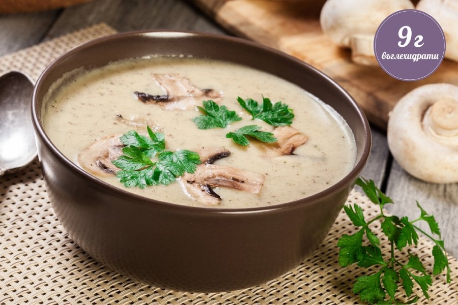 крем супа от гъби и кашу