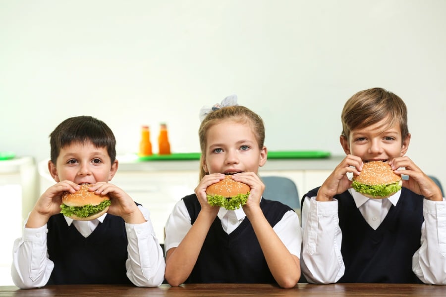 Заседнал начин на живот, деца junk food