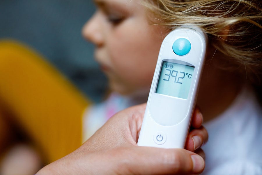 фебрилен гърч, висока температура