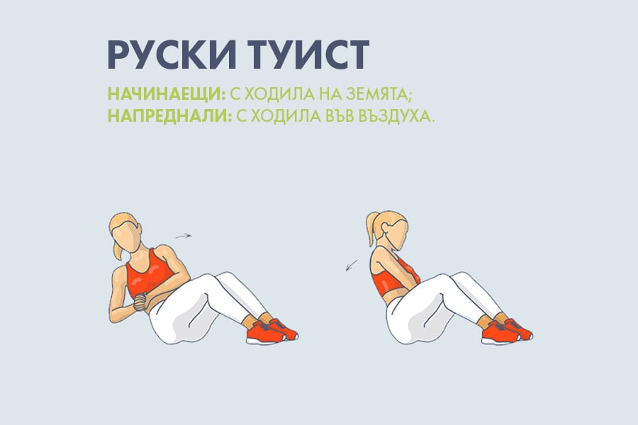 Руски туист: Как да постигнем стегната талия 9 Женска фигура показва как се изпълнява руски туист упражнение